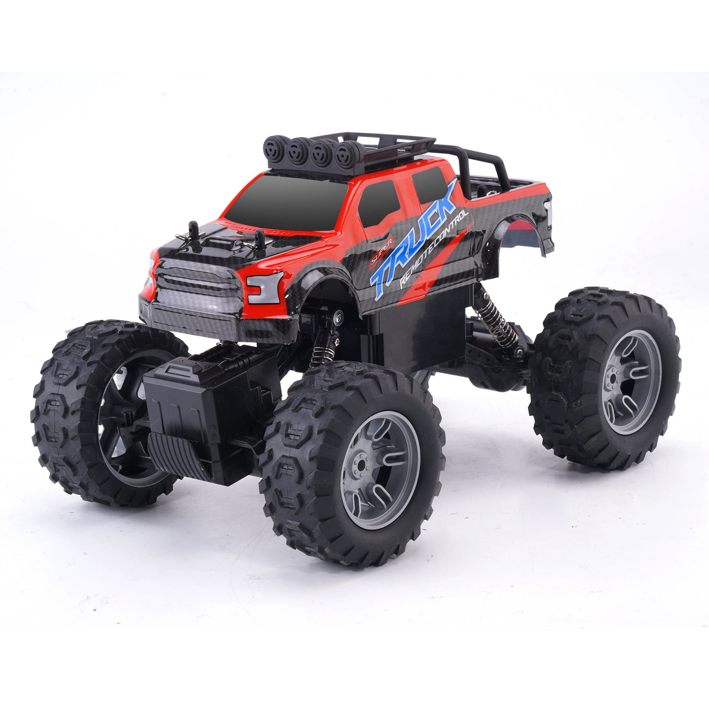 RC Car All Terrain 4WD Electric Vehicle with 2.4 GHz Remote Control, Climbing Off-Road Truck with LED Headlight and Two Rechargeable Batteries,Toys Gifts for Adults Boys