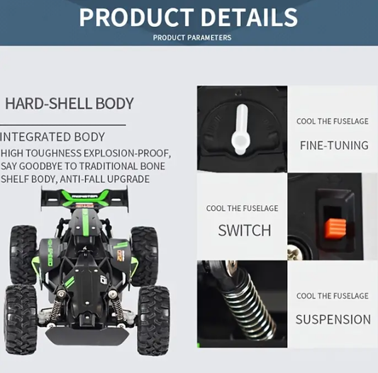 1:18 RC Cars,2.4Ghz 4WD Remote Control Car,20+KM/H High Speed Stunt Vehicle Model,Off-Road Sensing Racing Car,2 Batteries,Truck Toy for Kids