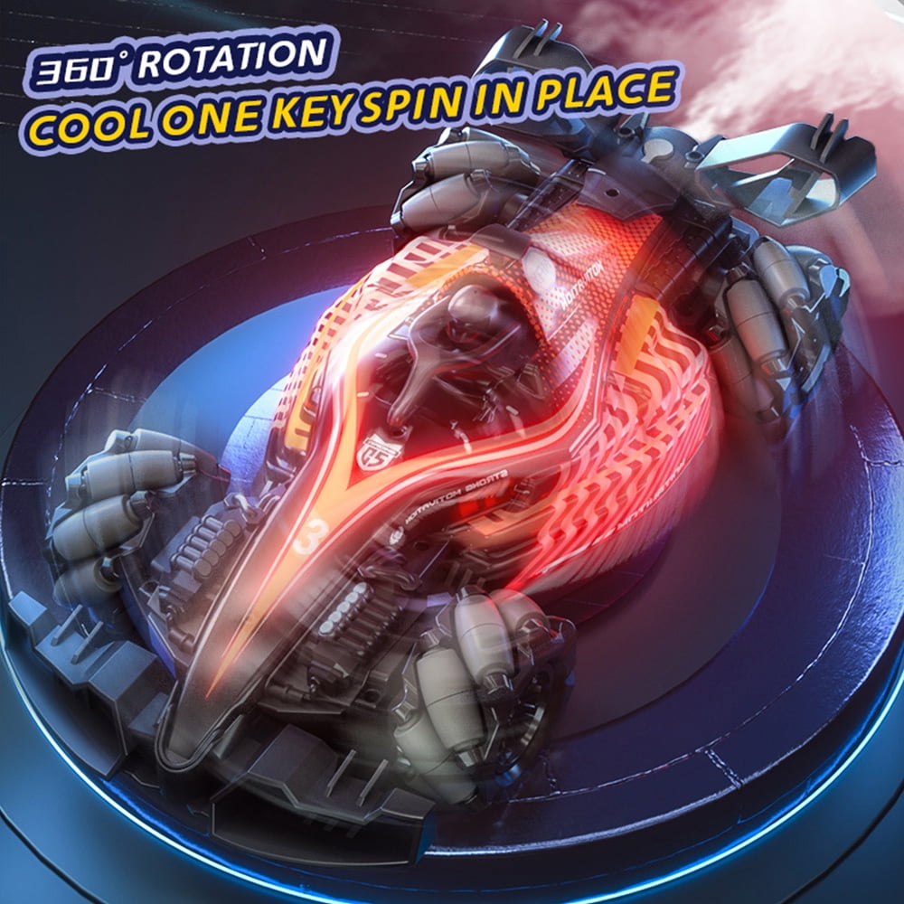 1:18 High Speed Remote Control Racing Car ,2.4GHz 4WD Electric Drift RC Car, Cool LED Lights, Crash Resistant Design, for Children and Adults Toy Gifts,Red ,2Battery