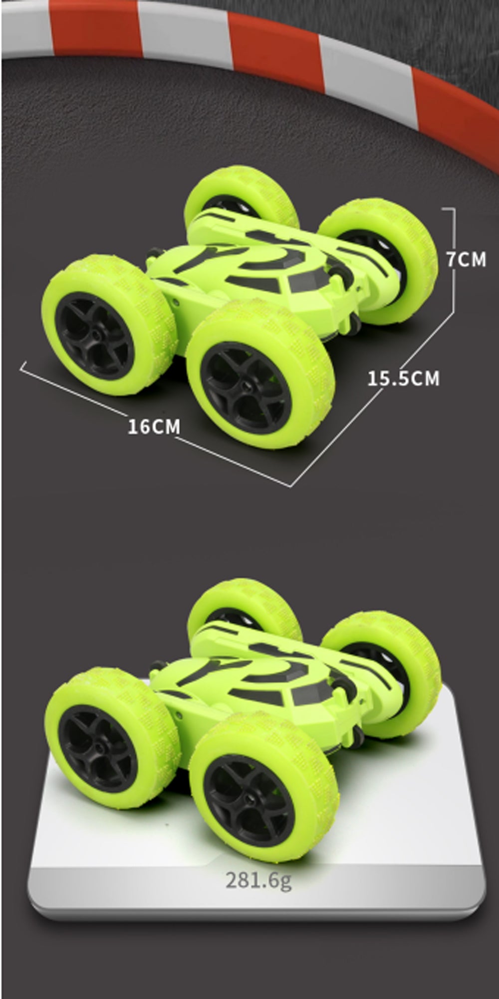 XITZ RC Stunt Car for Kids,4WD Off-Road Vehicle with Cool Lights 2.4Ghz Double Sided Remote Control Cars Gift Toy for for Boys Girls Age 3+