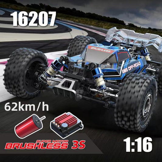Xitz Hyper GO 16207,4WD Remote Control Car with Brushless Motor,62KM/H High-Speed Gift Toy for Boys and Adults,Blue