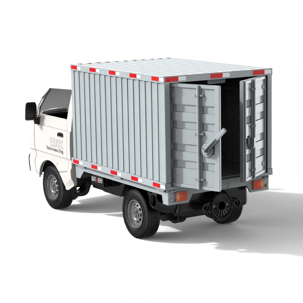 KF21 2.4G 1:16 Scale Remote Control Car with Simulated Lighting Manual Door Opening RC Truck with Cool Light Spray