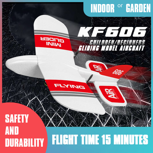 KF606 RC Plane, Mini Indoor Hand Thrown Aircraft, 2.4G RC, Built-in Gyroscope, Epp Foam Glider, Durable Fixed Wing Glider, Replaceable Battery, Parent-Child Interaction
