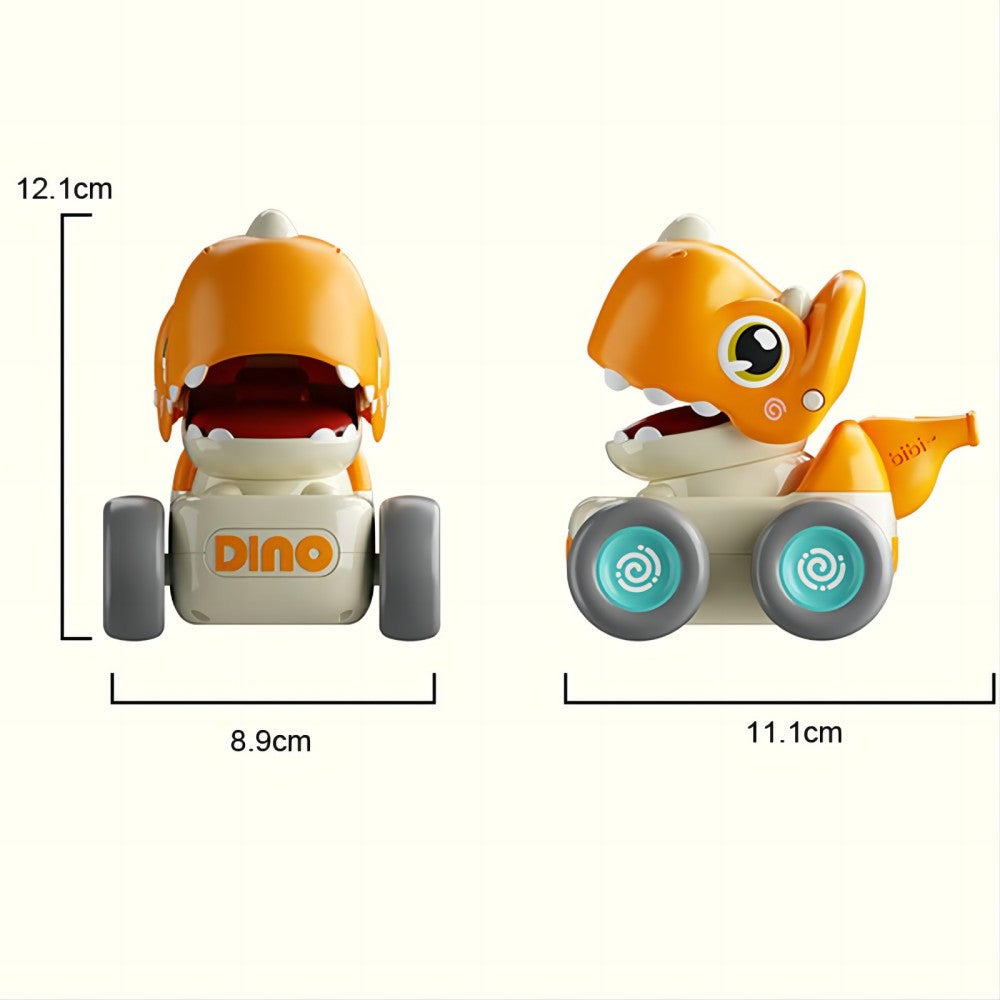 SKYMONSTER Toddler Dinosaur Car Toys for Kids, Press and Go Whistle Truck Educational Toys for Children, 1PC, Orange