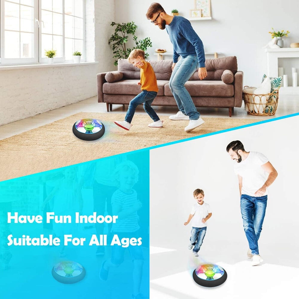 Hover Soccer Ball with LED Light and Foam Bumper Indoor Outdoor Toys Air Power Hover Ball Air Floating Soccer Ball for Kids