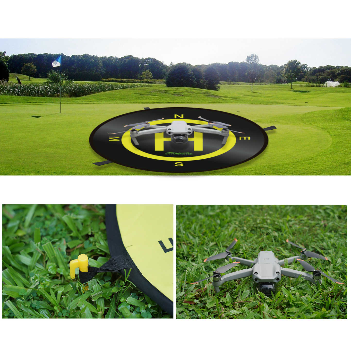 21 inch Drone Landing Pad, Quick Folding, Waterproof Universal, Double-Sided Design,Weather Resistant Nylon Landing Pad, Suitable for Rc Drones, Helicopters, DJI Mini 4 Pro,DJI Mavic Pro Spark
