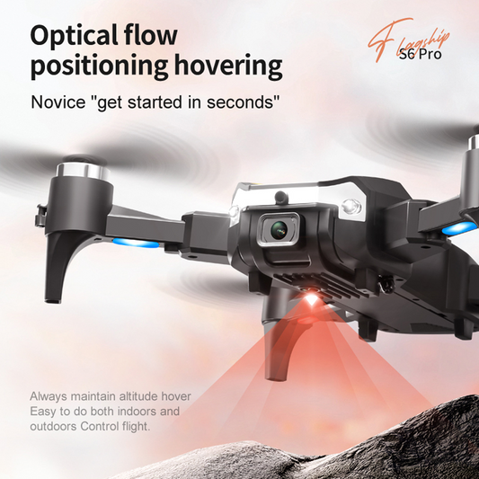 Brushless Motor Four-sided Obstacle Avoidance Fixed Height drone with HD Camera,RC Airplanes,3PC Battery ,S6