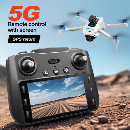XITZ GPS Drone for Adults,Foldable RC Drones with 4K Dual HD Cameras,5G WiFi FPV Quadcopter with Brushless Motors,Screen Control,Obstacle Avoidance,Optical Flow Positioning, 3 Batteries