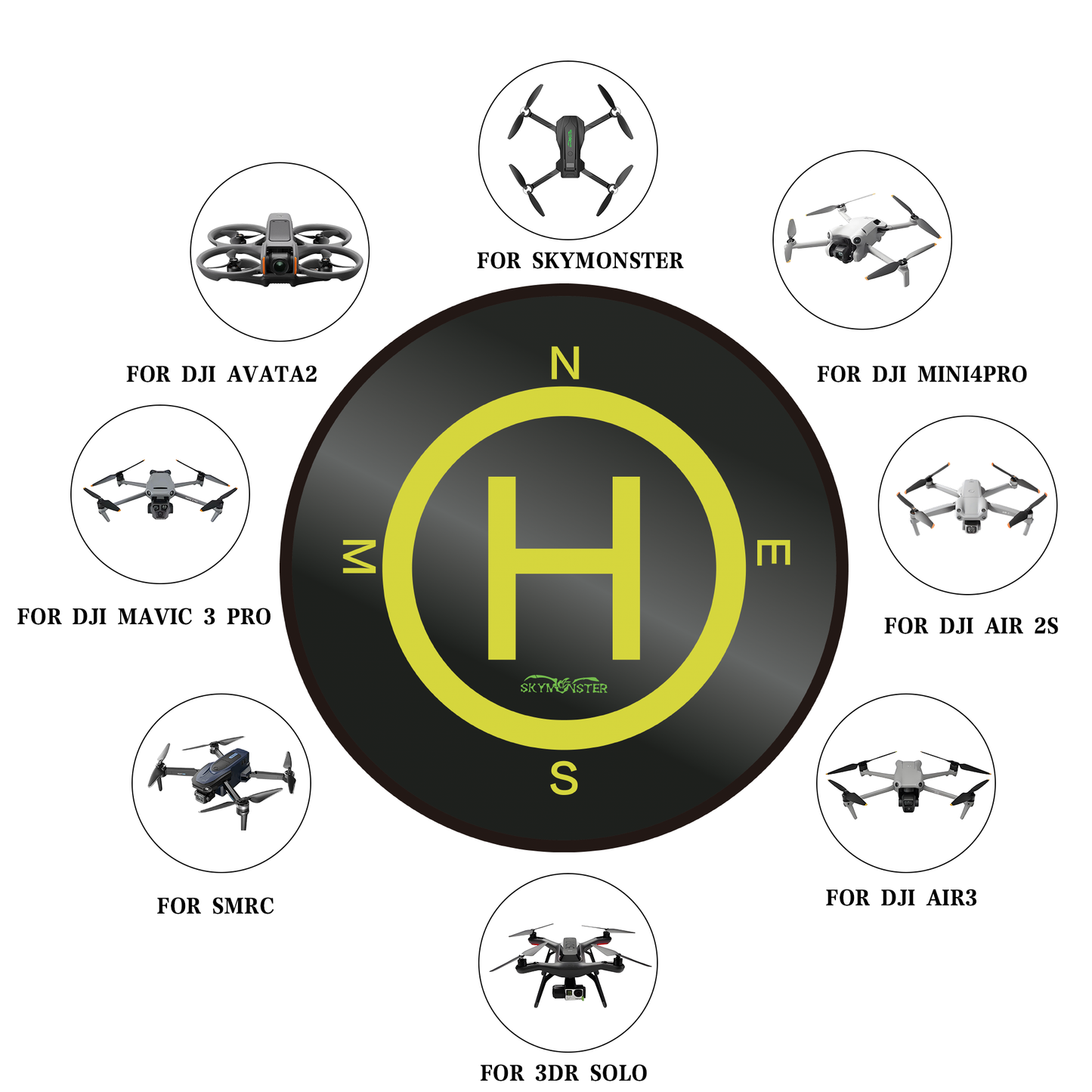 21 inch Drone Landing Pad, Quick Folding, Waterproof Universal, Double-Sided Design,Weather Resistant Nylon Landing Pad, Suitable for Rc Drones, Helicopters, DJI Mini 4 Pro,DJI Mavic Pro Spark