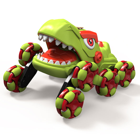 XITZ Remote Control Dinosaur Car,2.4G Stunt Vehicle with Spray,Cool LED Lights& Sound,360° Rotation Drifting RC Monster Trucks Toy Gift for Kids Boys Girls