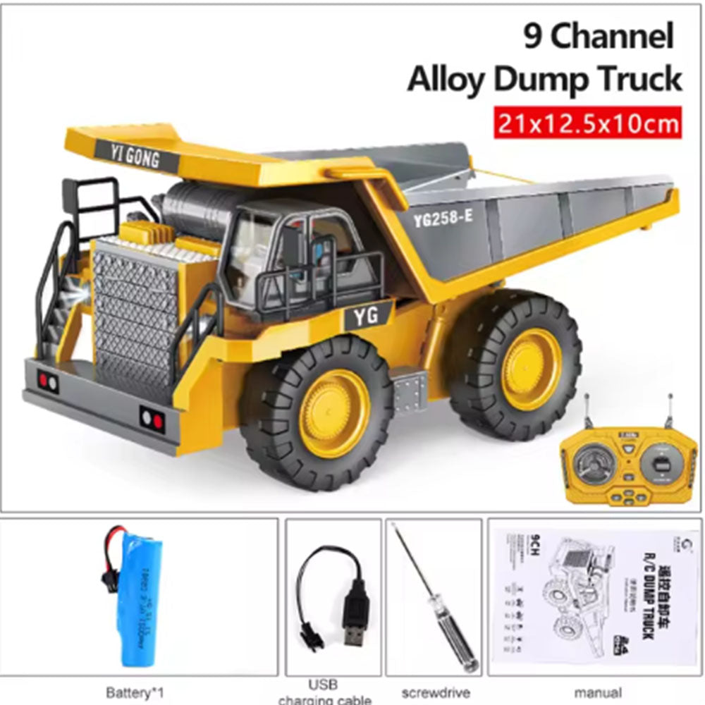 SKYMONSTER 1047 Children 2.4G ,9CH Remote Control Model Car Toys Dump Truck Vehicle Christmas Birthday Gifts,1 Battery