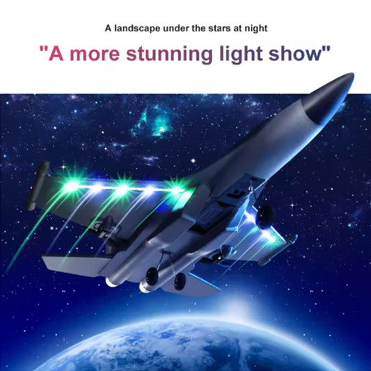 RC Drone for Kids,2.4G Remote Control Aircraft,6CH Fighter EPP Foam Crash Resistance Electric Outdoor Professional Glider for Adults,Beginners Toys Gifts,3 batteries