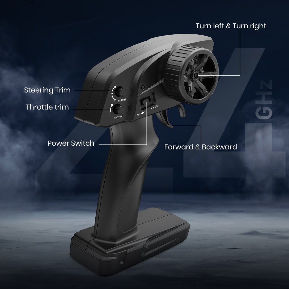 9500E 1:16 High-Speed RC Car,40 km/h 4WD RC Racing Truck for Kids Adults,off-Road All Terrain Vehicle with 2 Rechargeable Battery,Red