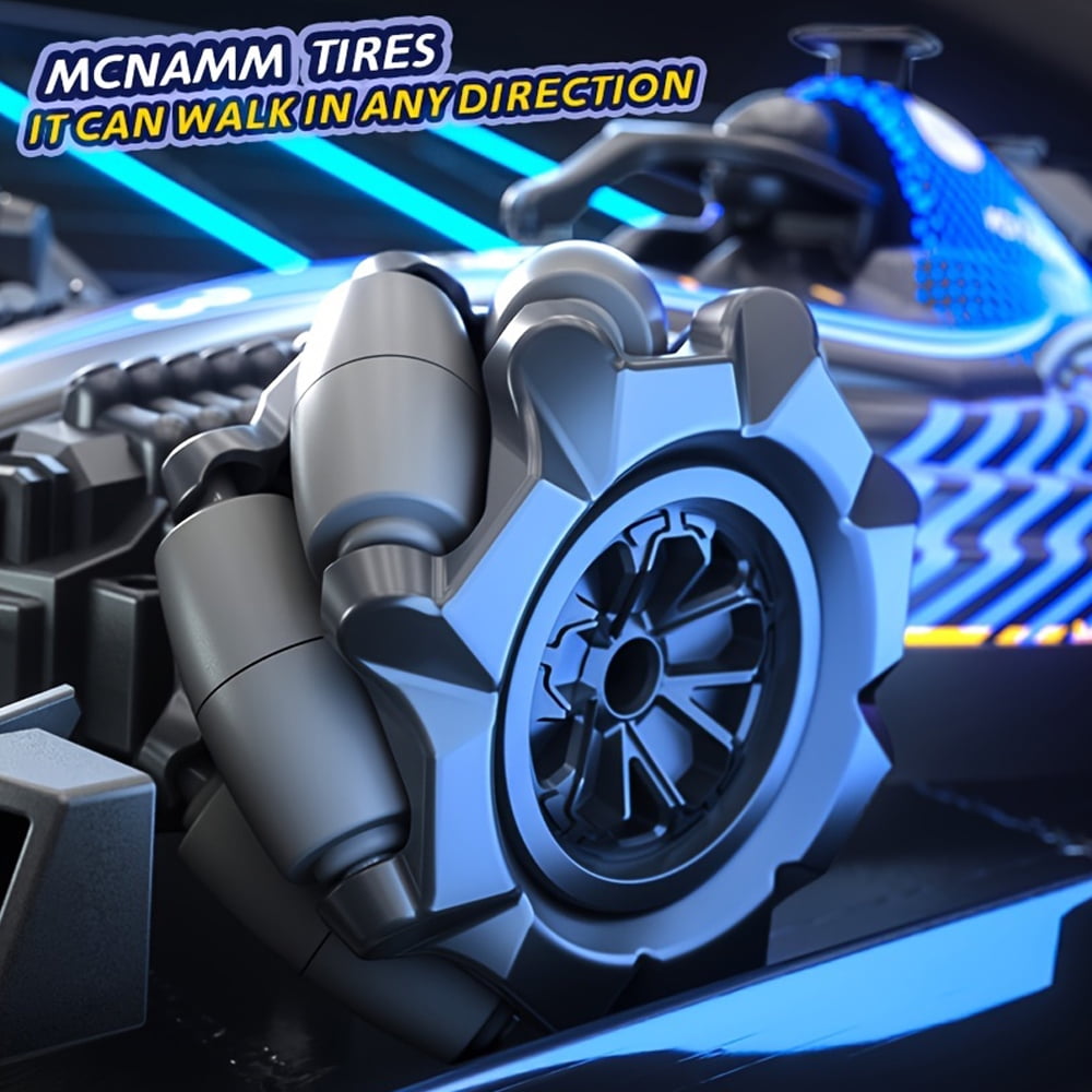 2.4G RC Spray Drift Stunt Car,4WD Racing Car High Speed Vehicle,Dual Gesture Remote Control,4CH Lights Sound,Competitive Toys for Kids Boy Gift