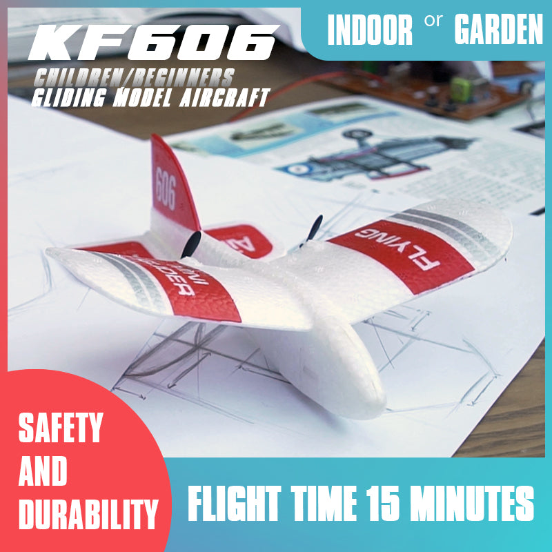 KF606 RC Plane, Mini Indoor Hand Thrown Aircraft, 2.4G RC, Built-in Gyroscope, Epp Foam Glider, Durable Fixed Wing Glider, Replaceable Battery, Parent-Child Interaction