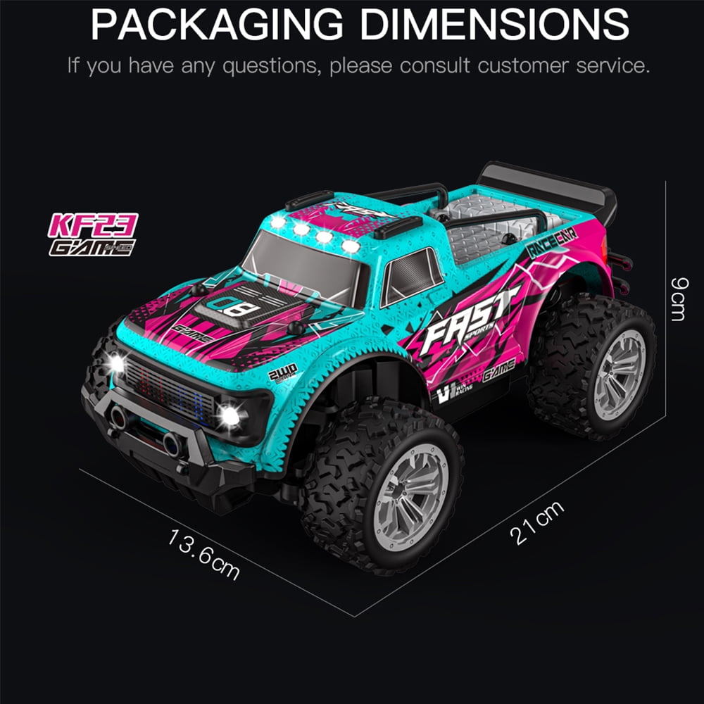 1:20 Remote Control Car for Boys Girls Gifts, Off-Road All Terrain RC Truck, 15 KPH RC Cars with Front and Rear Lights, Outdoor Indoor Toys