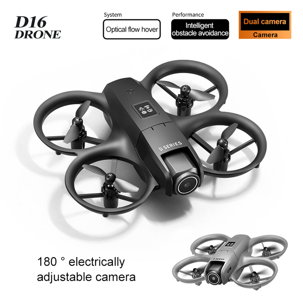 D16 Mini RC Drone,8K HD 180 ° Remote Control Dual Camera Aircraft ,360° Obstacle Avoidance,Optical Flow Hover,WiFi Quadcopter Gift Toys for Kids Adult