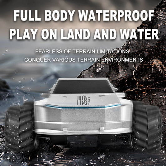4WD Amphibious RC Car 2PC Battery Waterproof 2.4G Remote Control Off Road Vehicle 360 Rotation All Terrain Crawler for Adults 14+