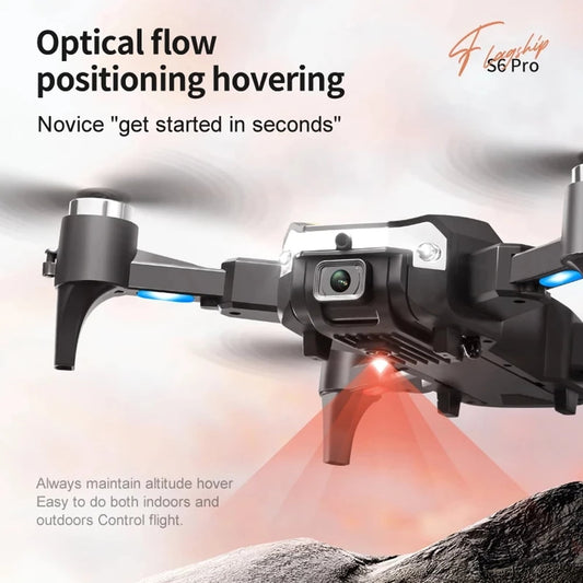 S6 Pro Drone with HD Camera, RC Airplanes, Brushless Motor ,Four-Sided Obstacle Avoidance Fixed Height, ,Four-Axis Aircraft ,for Adults and Kids, 3P Battery