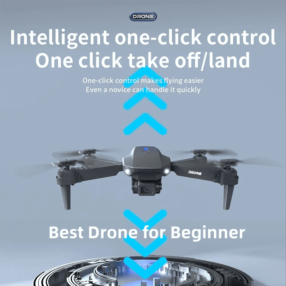 Drone with HD Dual Camera Unmanned Aerial Vehicle Intelligent Aerial Photography Drone Expert in High Definition Aerial Photography Adjustable Lens Up and Down Three Speed One Click Take Off/Land