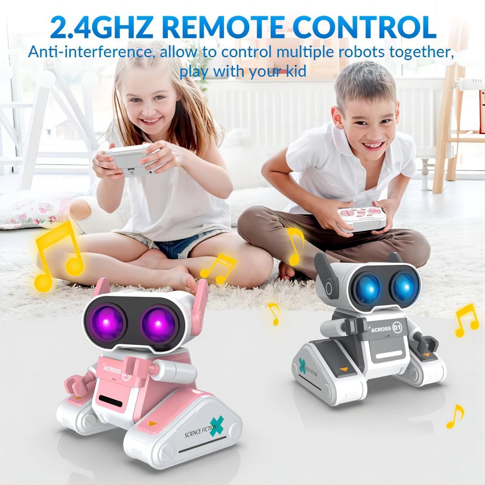TZDZRC JYX001 Electric Robot, Remote Control Intelligent Interactive Robot, Cool Lighting, Dynamic Sound Effects, Long Battery Life, for Childrens and Adults Toys , Gifts
