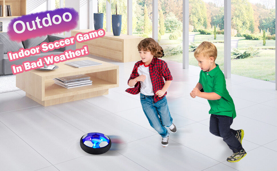 Air Power Hover Ball with LED Light and Foam Bumper Air Floating Soccer Ball Toys Gifts for Kids Indoor Outdoor Toys