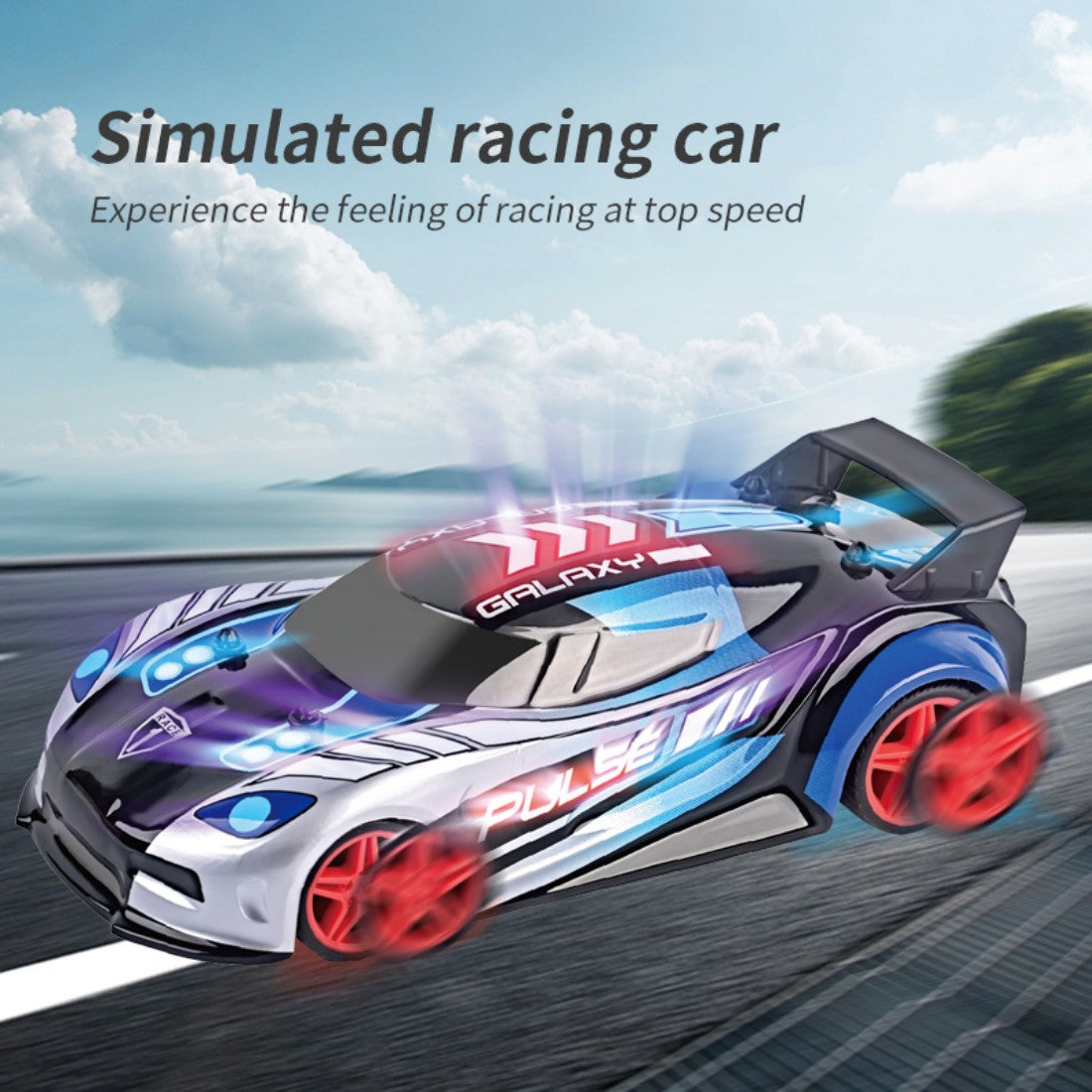1/20 RC Car for Kids Teens, Racing Hobby Toy Vehicle with 2 Batteries,Blue