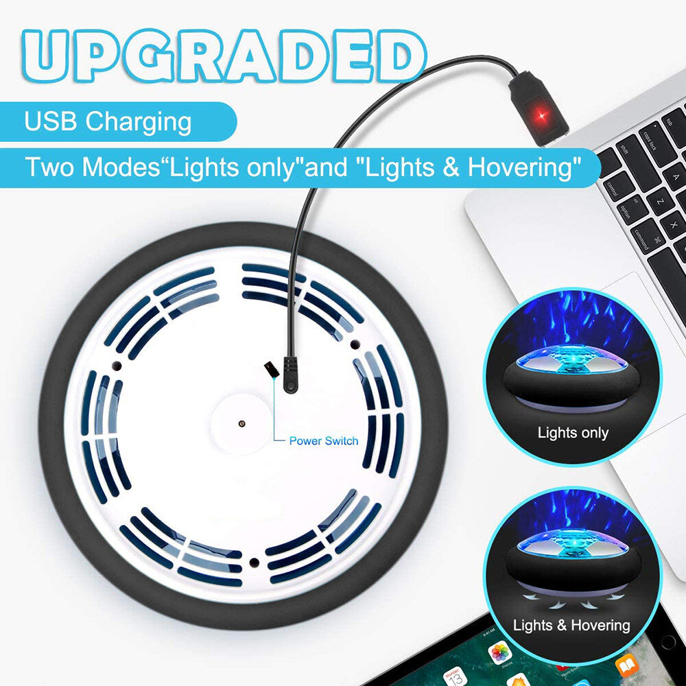 Air Power Hover Ball with LED Light and Foam Bumper Air Floating Soccer Ball Toys Gifts for Kids Indoor Outdoor Toys