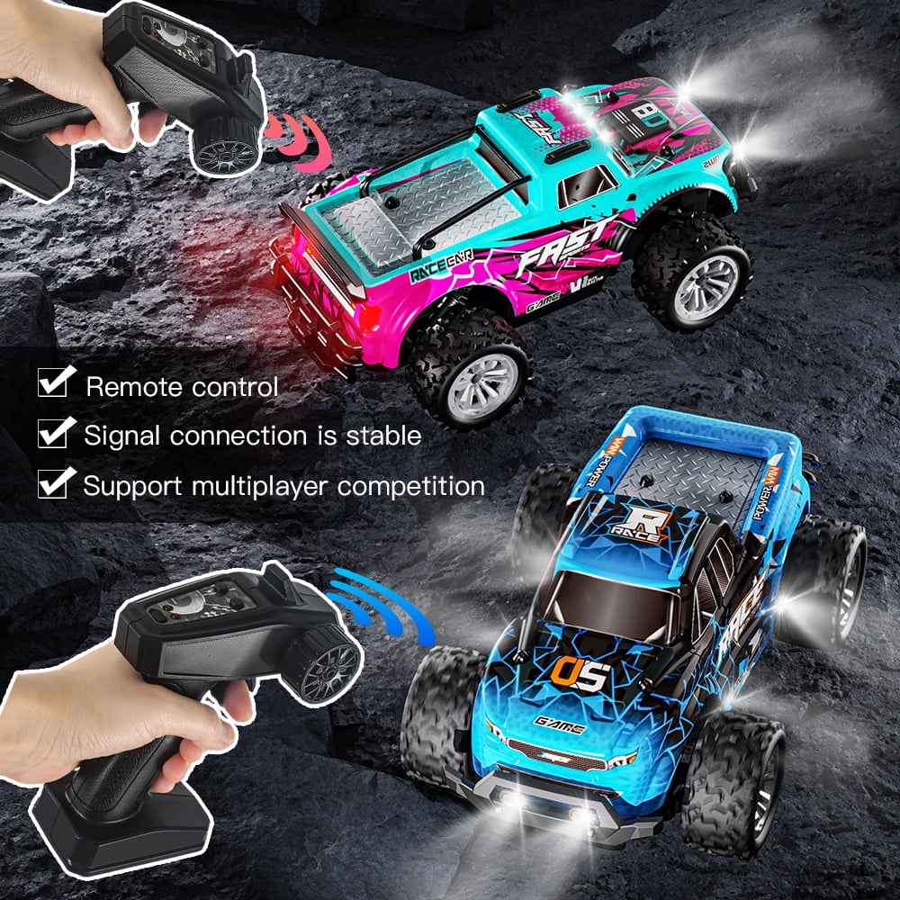 1:20 Remote Control Car for Boys Girls Gifts,  Off-Road All Terrain RC Truck, 15 KPH RC Cars with Front and Rear Lights, Outdoor Indoor Toys