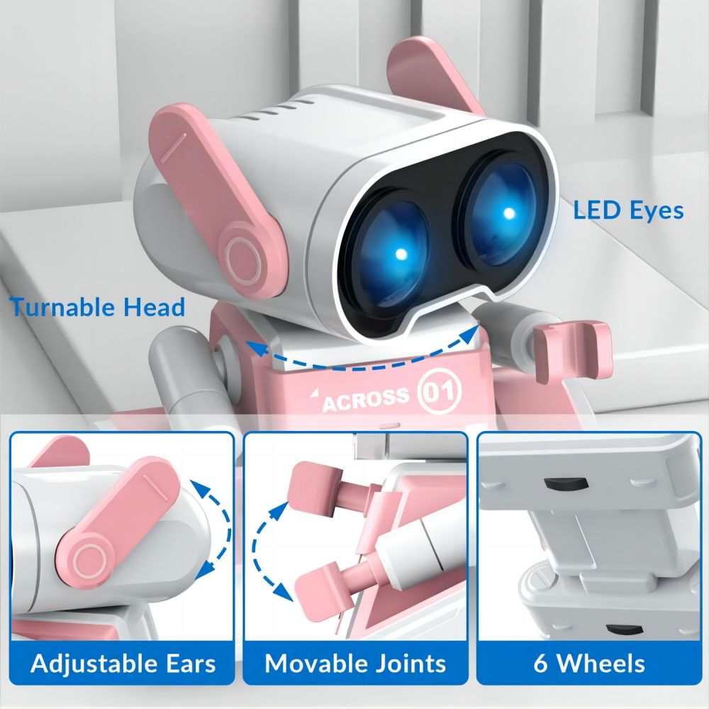 TZDZRC JYX001 Electric Robot, Remote Control Intelligent Interactive Robot, Cool Lighting, Dynamic Sound Effects, Long Battery Life, for Childrens and Adults Toys , Gifts