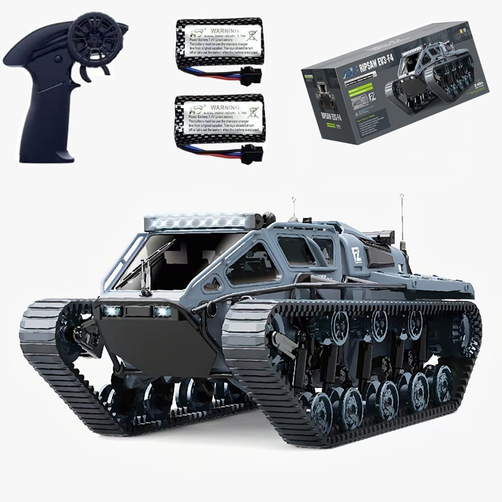 TZDZRC 1:16 RC Tank Car,2.4Ghz Remote Control Crawler Tanks Model,4WD 10KM/H High Speed Off-Road 360°Rotating Drifting Vehicle,Truck Toy for Kids,2 Batteries