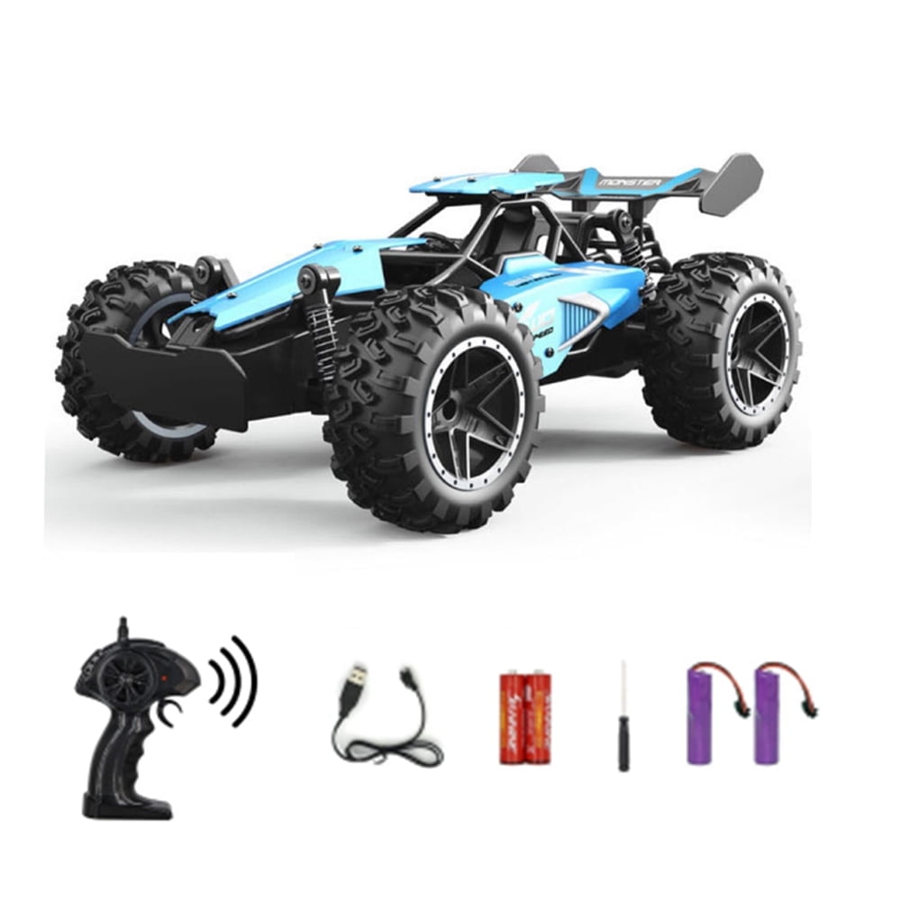 High-Speed Off-Road Remote Control Car - 1:18 Scale, 2.4Ghz, Two Batteries,Drifts Up To 15KM/H, Anti-Collision, Rubber Tires - Perfect Gift for Christmas Toys for Boys