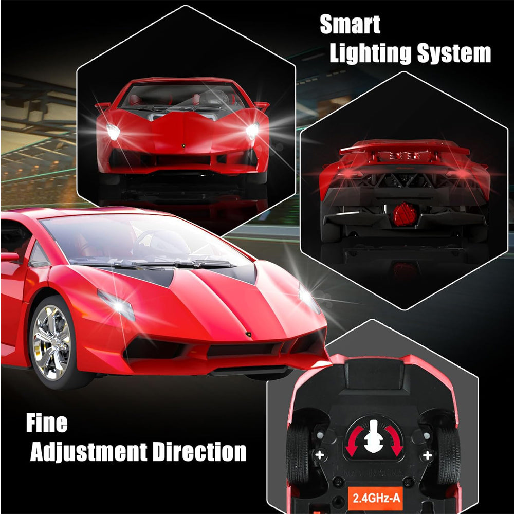 Officially Licensed Lamborghini Remote Control Car,1:24 Scale Lambo Model Cars with Lights, Lamborghini Toy Car RC Cars Christmas Birthday Gift for Boys Age 3 4-7 8-12 Year Old Kids Toys