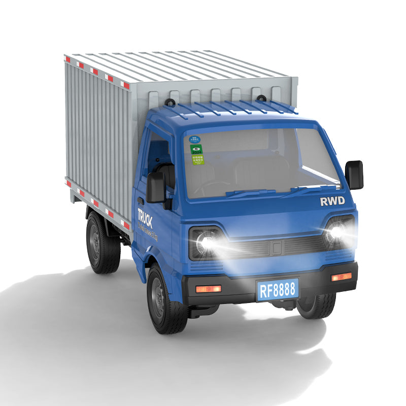 KF21 2.4G 1:16 Scale Remote Control Car with Simulated Lighting Manual Door Opening RC Truck with Cool Light Spray