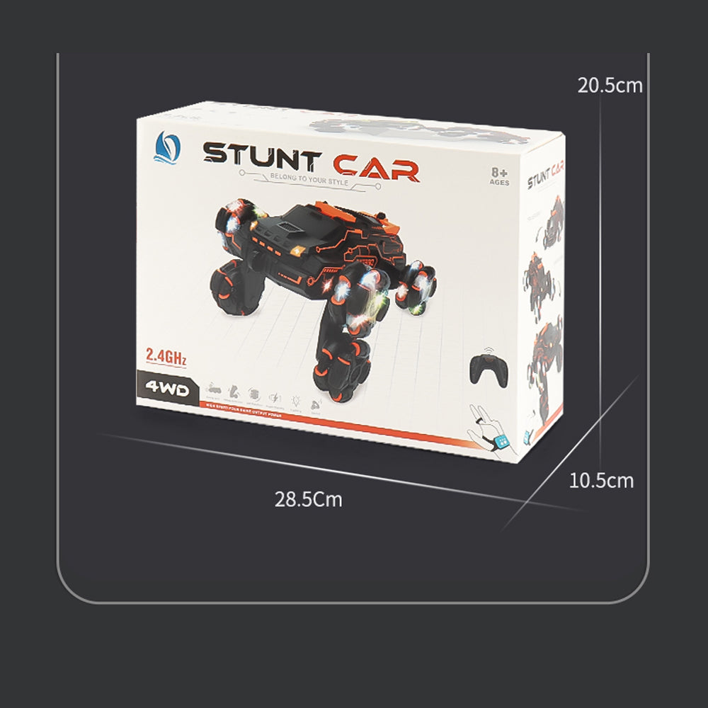 SKYMONSTER JC03 Six Wheel RC Stunt Car,4WD Swing Arm Drift Vehicle,2.4G Double Control Deformation Remote Control Cars with Lighting Spray for Ages 8-13 Kids Toys