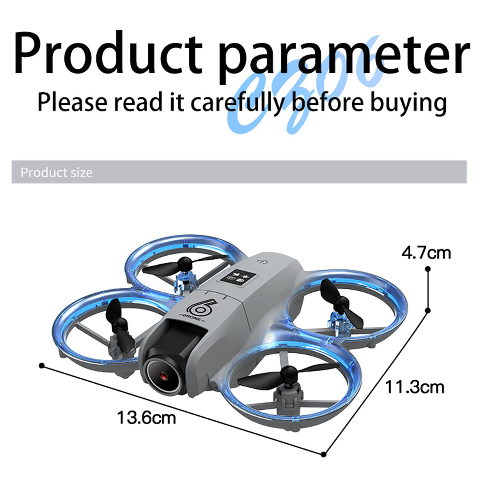 Intelligent Aerial Photography Drone with 4K HD Dual Cameras,Mini RC Quadcopter,Headless Mode,Four-sided Obstacle Avoidance,Cool Light,Gift Toy for Kids Adults,3 Batteries
