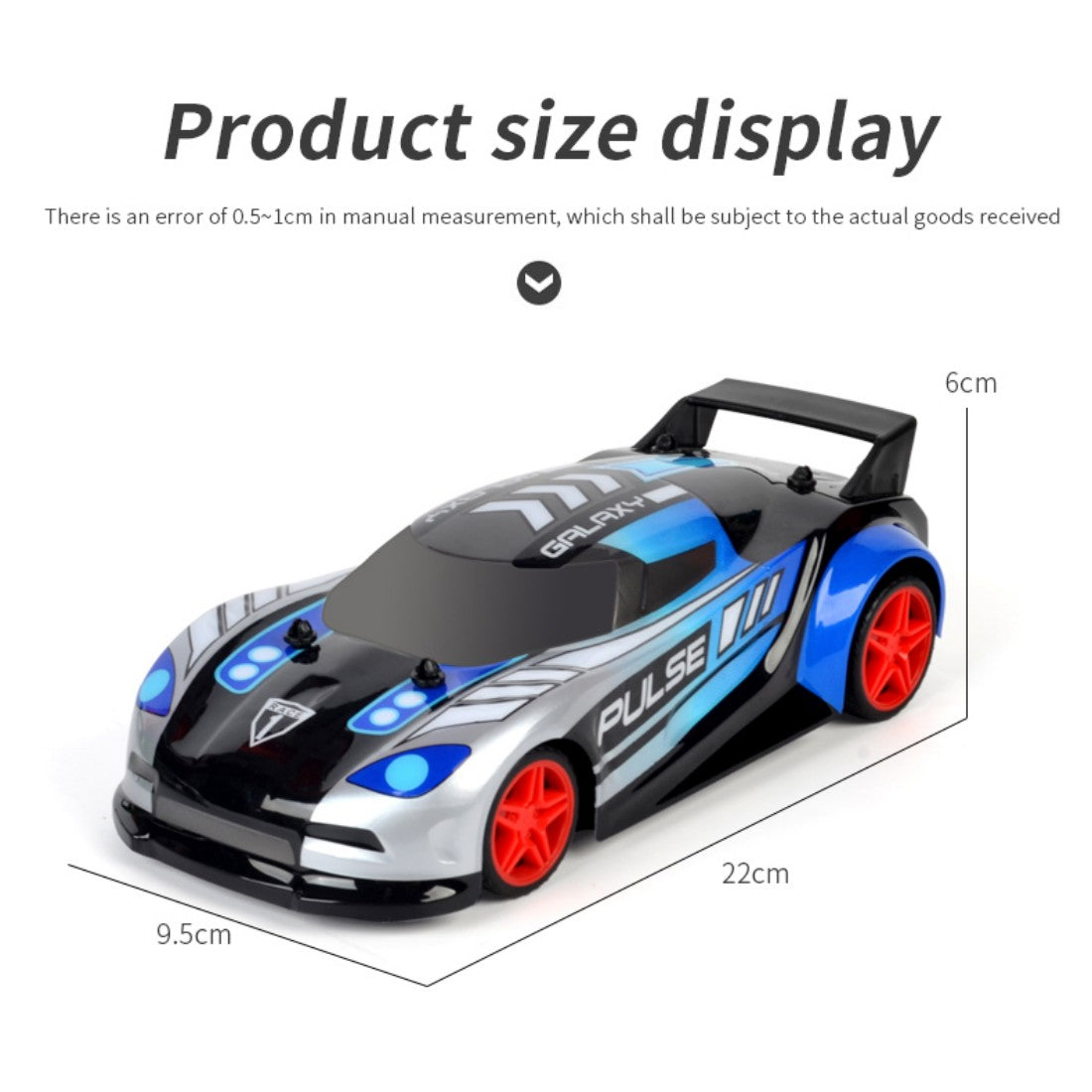 1/20 RC Car for Kids Teens, Racing Hobby Toy Vehicle with 2 Batteries,Blue