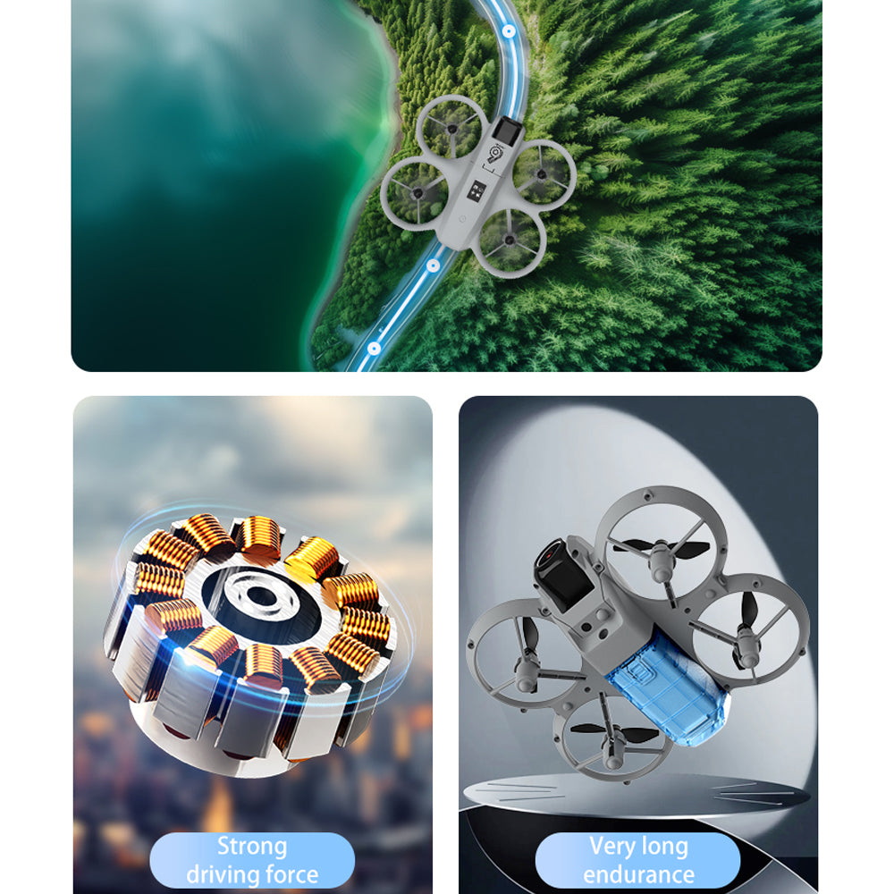 Intelligent Aerial Photography Drone with 4K HD Dual Cameras,Mini RC Quadcopter,Headless Mode,Four-sided Obstacle Avoidance,Cool Light,Gift Toy for Kids Adults,3 Batteries