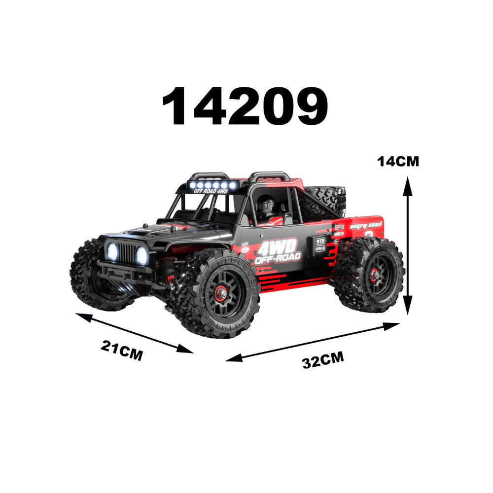 SKYMONSTER 14209 ﻿RC Cars 1:14 Mini Brushless High Speed off Road RC Vehicle with LED Light, 45+km/h, 2.4GHz, Fast 4WD, Oil Filled Shocks Remote Control Car for Boys, Christmas Gifts for Adults Kids