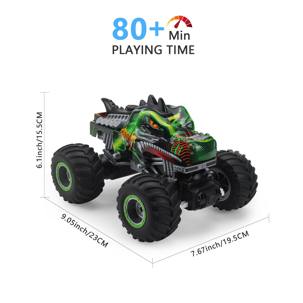 1:16 All Terrain Monster Truck, 2.4GHz Electric Stunt RC Car with Music Lights Spray,Remote Control Cars Toys for 8-12 Boys Girl Kids Gift,2 Batteries