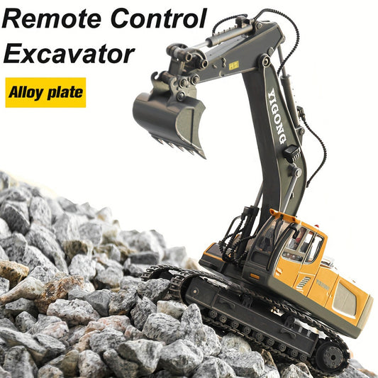 XITZ 1:20 Remote Control Excavator,11 Channel RC Construction Vehicles Toys,2.4Ghz 680° Rotation Sand Digger Truck with Metal Shovel ,for Boys Kids Age 6+ Year Old