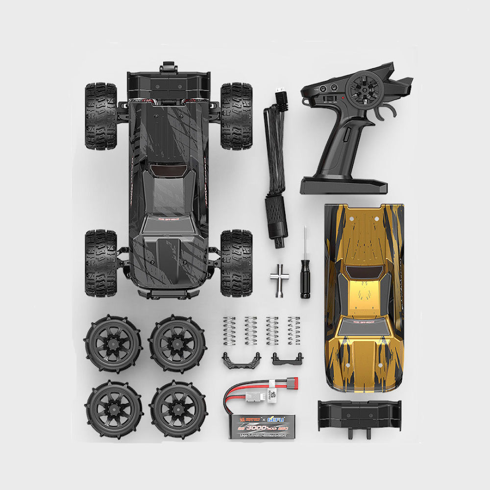 MJX 14210 ﻿RC Cars 1:14 Mini Brushless High Speed Off Road RC Vehicle with LED Light, 45+km/h, 2.4GHz, Fast 4WD, Oil Filled Shocks Remote Control Car for Boys, Christmas Gifts for Adults Kids