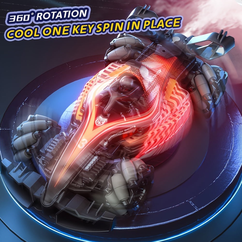 2.4G RC Spray Drift Stunt Car,4WD Racing Car High Speed Vehicle,Dual Gesture Remote Control,4CH Lights Sound,Competitive Toys for Kids Boy Gift