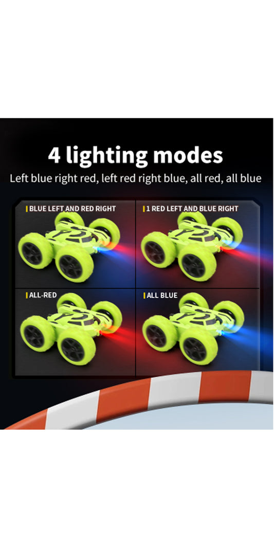 XITZ RC Stunt Car for Kids,4WD Off-Road Vehicle with Cool Lights 2.4Ghz Double Sided Remote Control Cars Gift Toy for for Boys Girls Age 3+
