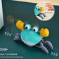 SKYMONSTER Crawling Crab Baby Toy with Music and Lights Automatically Avoid Obstacles, Walking Crab Toy for Toddlers 1+ Years Old, Orange