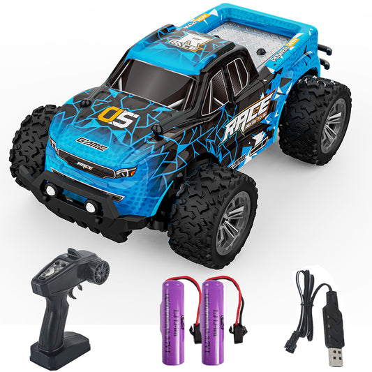 KF24 1:20 RC Car for Kids Boys,2.4GHZ Remote Control,2WD High-Speed Monster Truck Racing Cars with Lights,Gifts for Birthday,2 Batteries