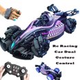 2.4G RC Spray Drift Stunt Car,4WD Racing Car High Speed Vehicle,Dual Gesture Remote Control,4CH Lights Sound,Competitive Toys for Kids Boy Gift