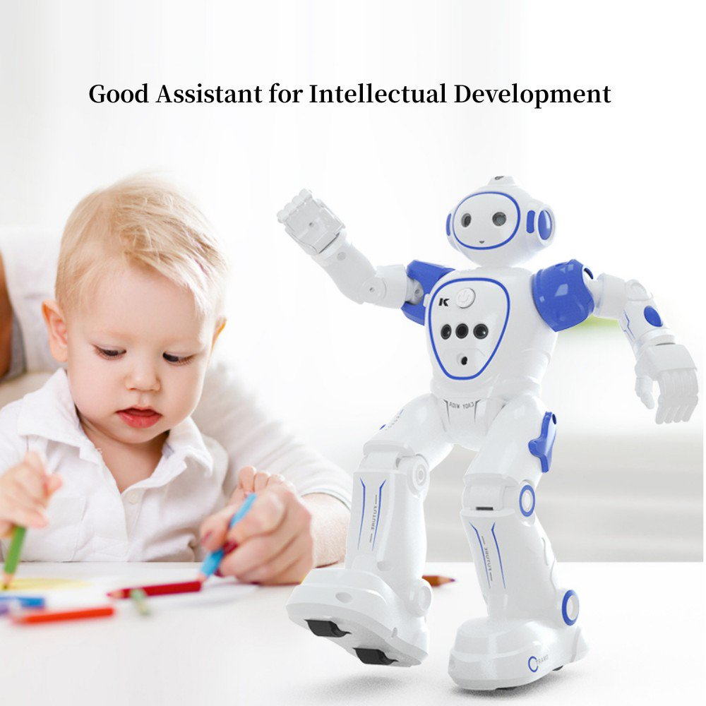 R21 RC Robot Toys for Kids,Walking Dancing Singing,Gesture Interaction,Blue