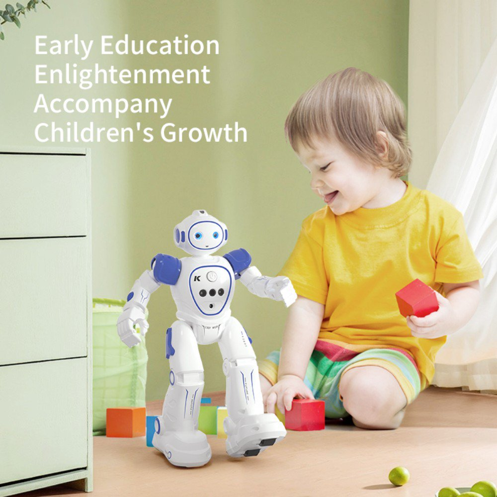 R21 RC Robot Toys for Kids,Walking Dancing Singing,Gesture Interaction,Blue