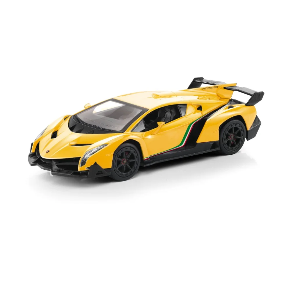 1:24 Scale Officially Licensed RC Series Lambo Veneno, Electric Sport Racing Hobby Toy Car Model Vehicle for Boys and Girls Teens and Adults Gift (Yellow)